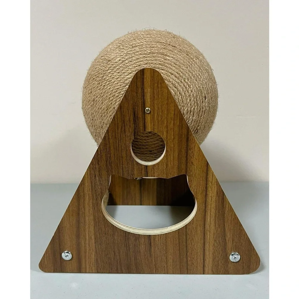 Wood Cat Kitten Rabbit Pet Scratching Post Scratcher Sisal Ball Toy Furniture 🐈